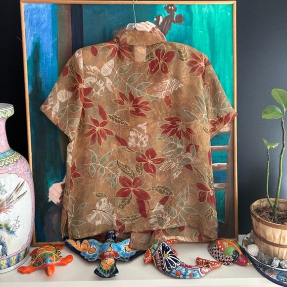 Vintage 80s Boho Floral Button-Up Blouse size 12 - Picture 6 of 15